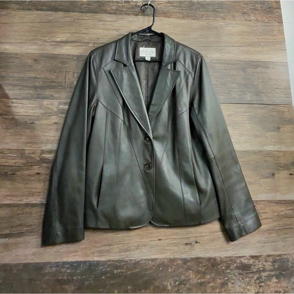Worthington Dark Brown Lambskin Leather Jacket